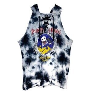 Disney The Nightmare Before Christmas Pumpkin King Hoodie Tank Tie Dye Lace Up M